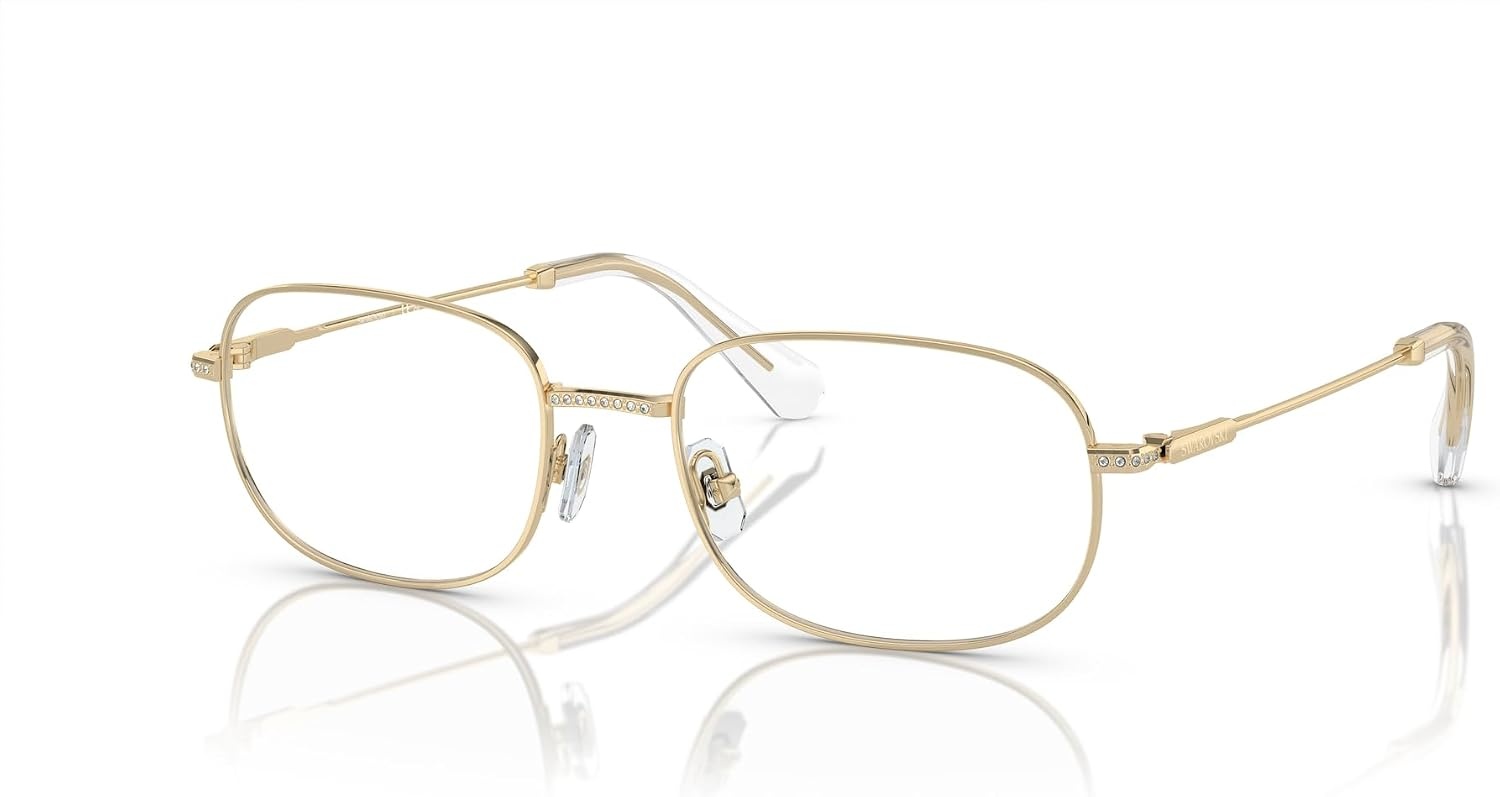 image:imageSwarovski womens Sk1005 Rectangular Prescription Eyewear FramesPale GoldDemo Lens