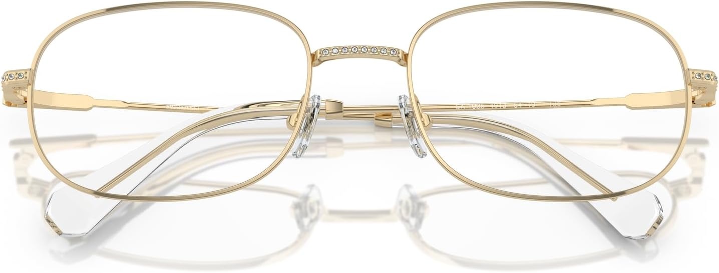 image:imageSwarovski womens Sk1005 Rectangular Prescription Eyewear FramesPale GoldDemo Lens