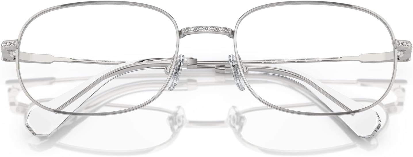 image:imageSwarovski womens Sk1005 Rectangular Prescription Eyewear FramesSilverDemo Lens
