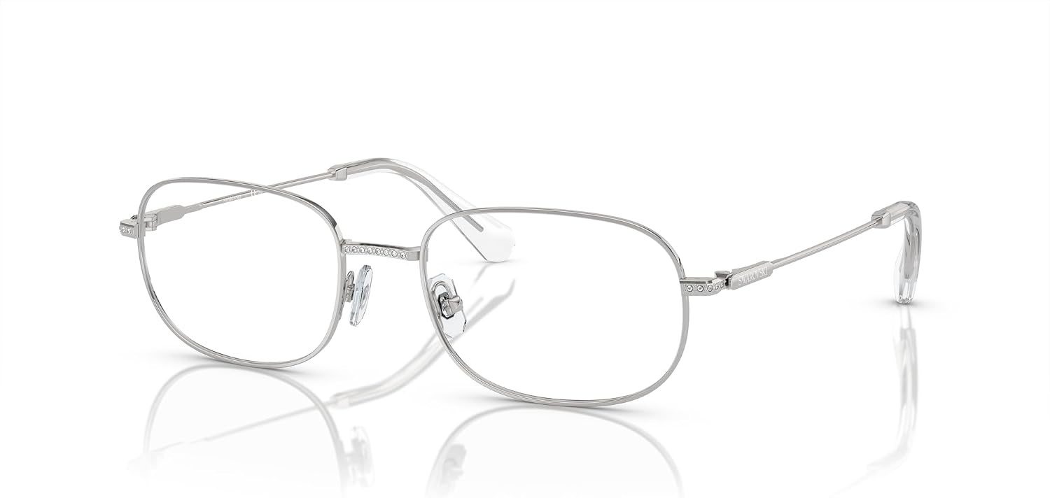 image:imageSwarovski womens Sk1005 Rectangular Prescription Eyewear FramesSilverDemo Lens