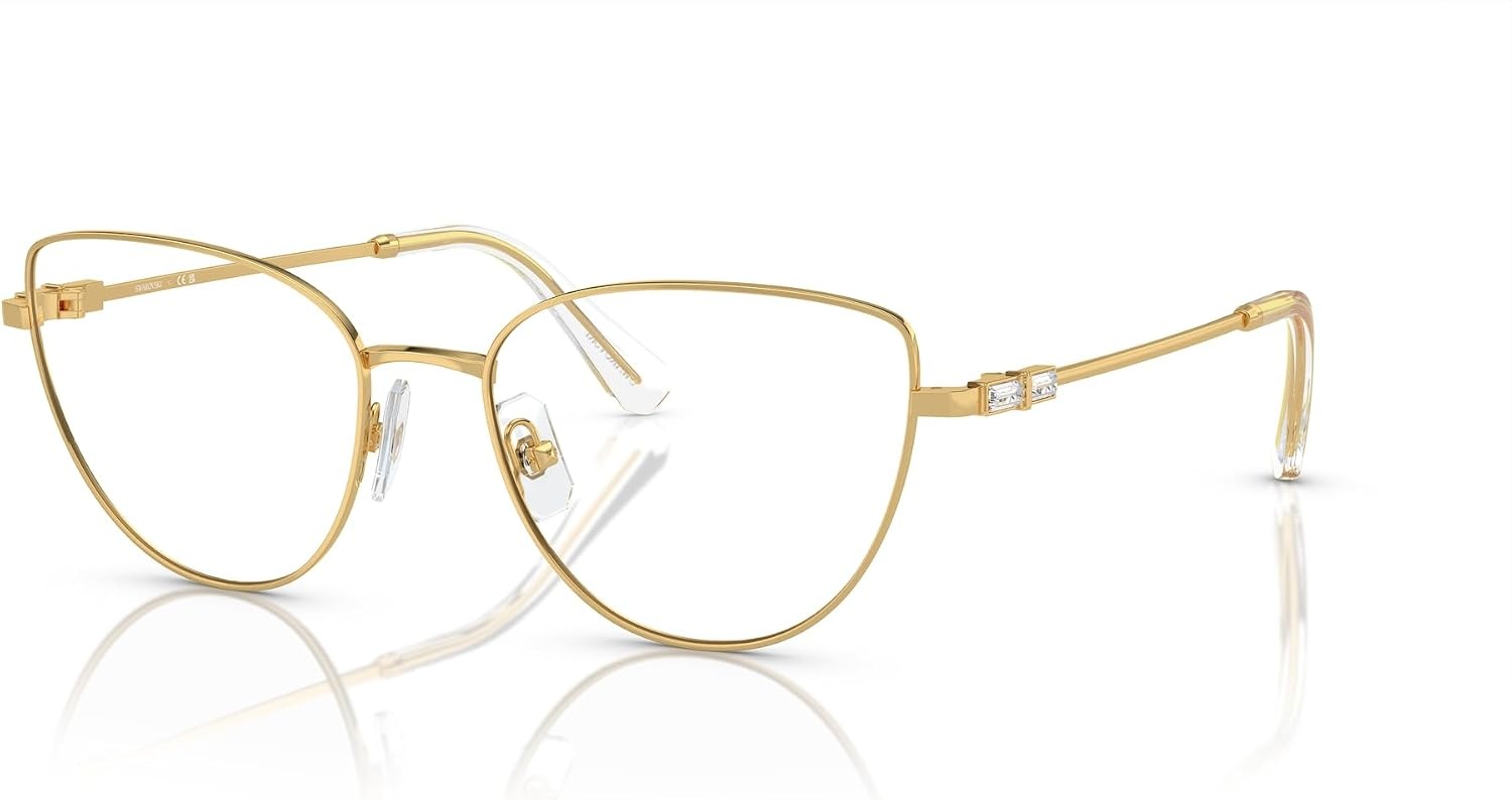 image:imageSwarovski womens Sk1007 Cat Eye Prescription Eyewear FramesGoldDemo Lens