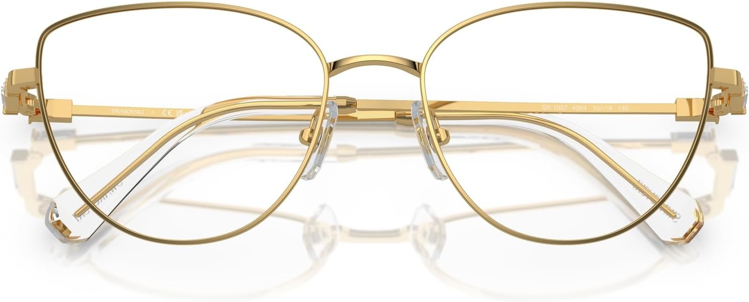 image:imageSwarovski womens Sk1007 Cat Eye Prescription Eyewear FramesGoldDemo Lens