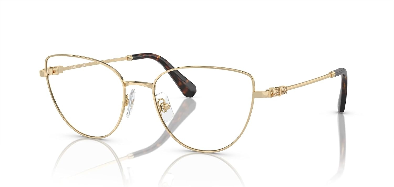 image:imageSwarovski womens Sk1007 Cat Eye Prescription Eyewear FramesPale GoldHavanaDemo Lens