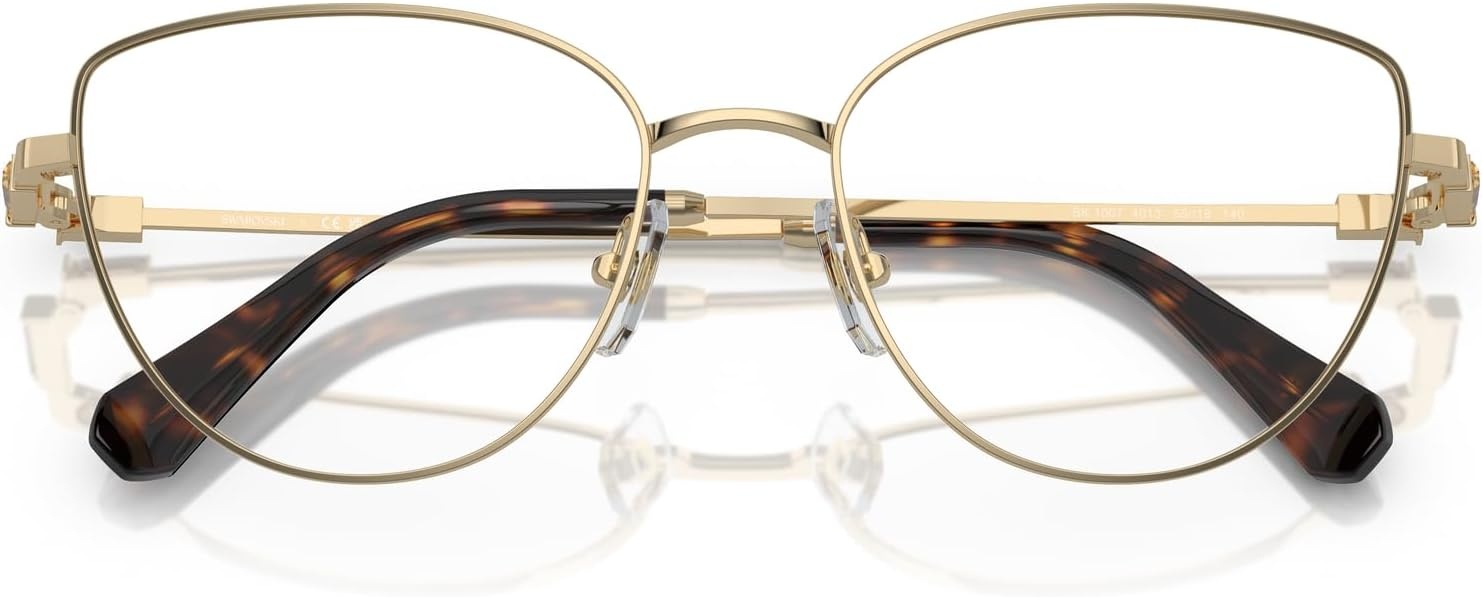 image:imageSwarovski womens Sk1007 Cat Eye Prescription Eyewear FramesPale GoldHavanaDemo Lens