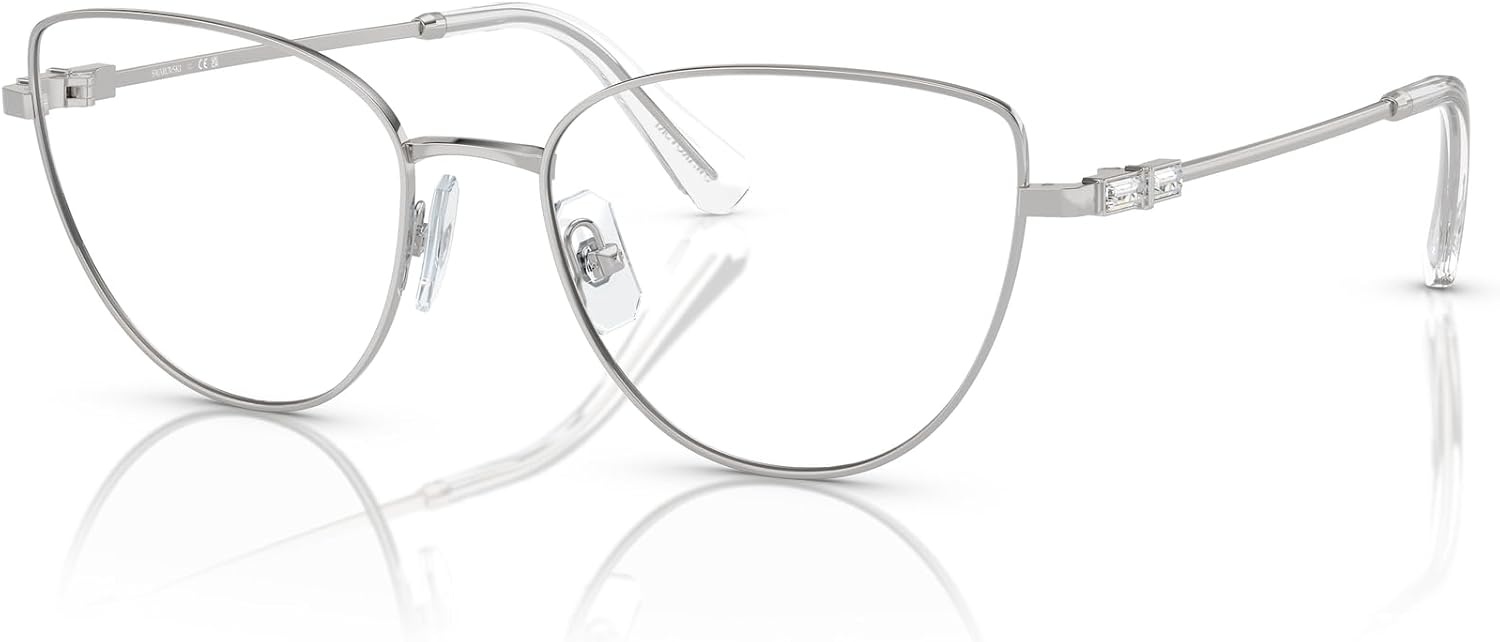 image:imageSwarovski womens Sk1007 Cat Eye Prescription Eyewear FramesSilverDemo Lens