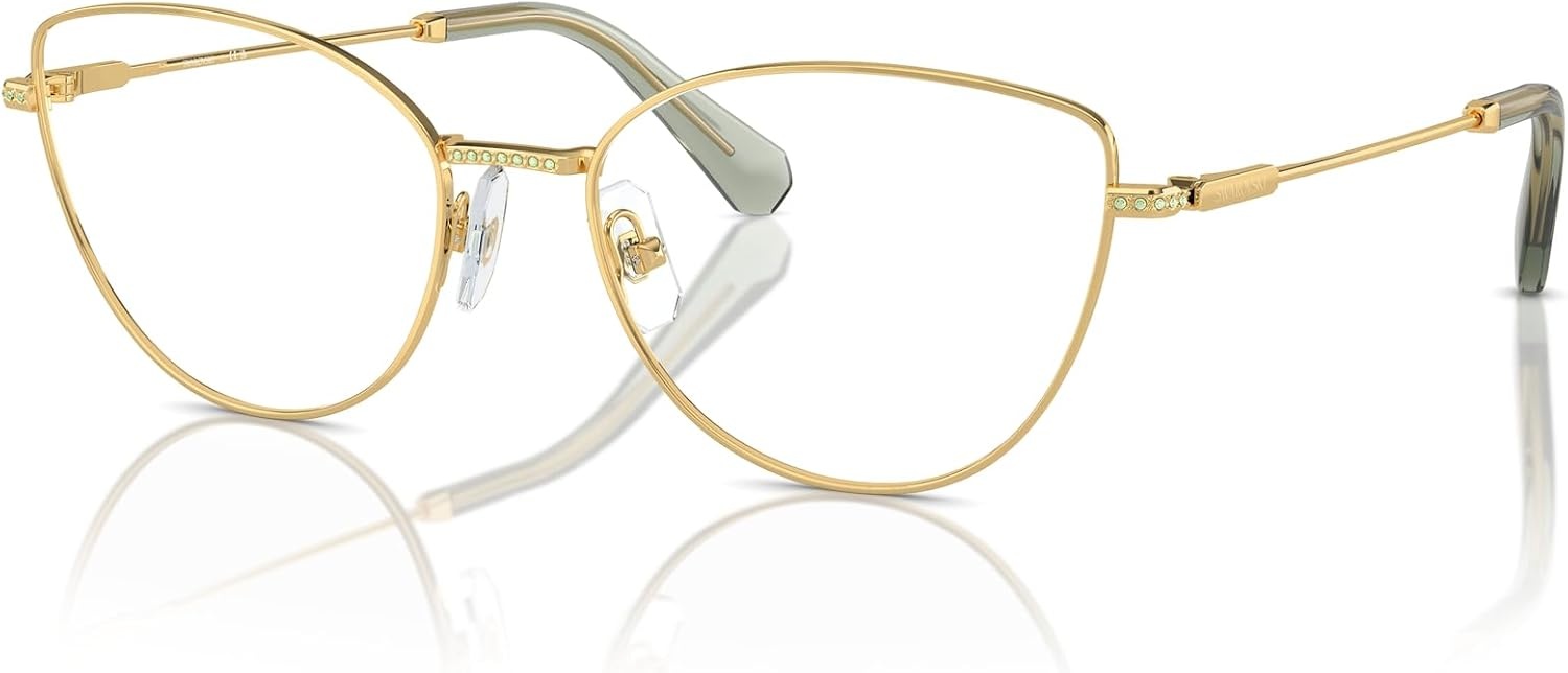 image:imageSwarovski womens Sk1012 Cat Eye Prescription Eyewear FramesGoldDemo Lens