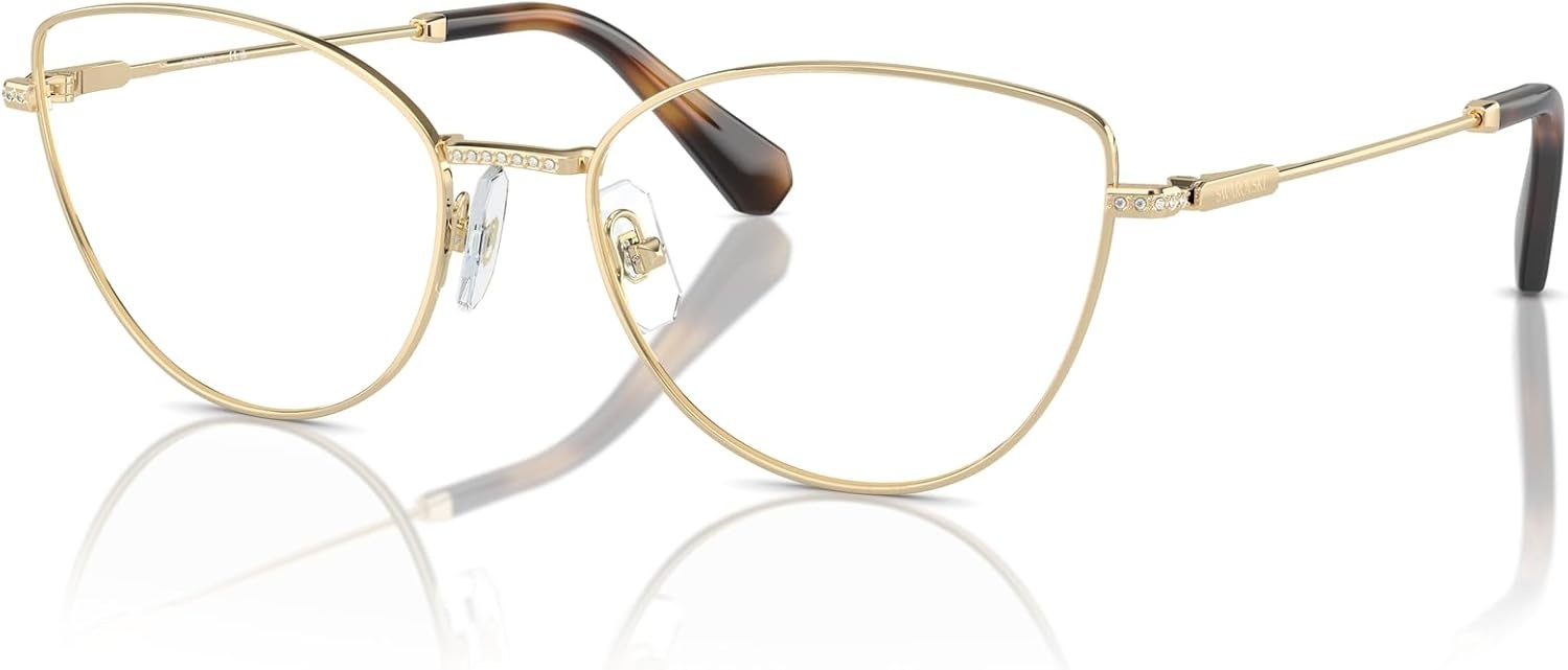 image:imageSwarovski womens Sk1012 Cat Eye Prescription Eyewear FramesPale GoldDemo Lens