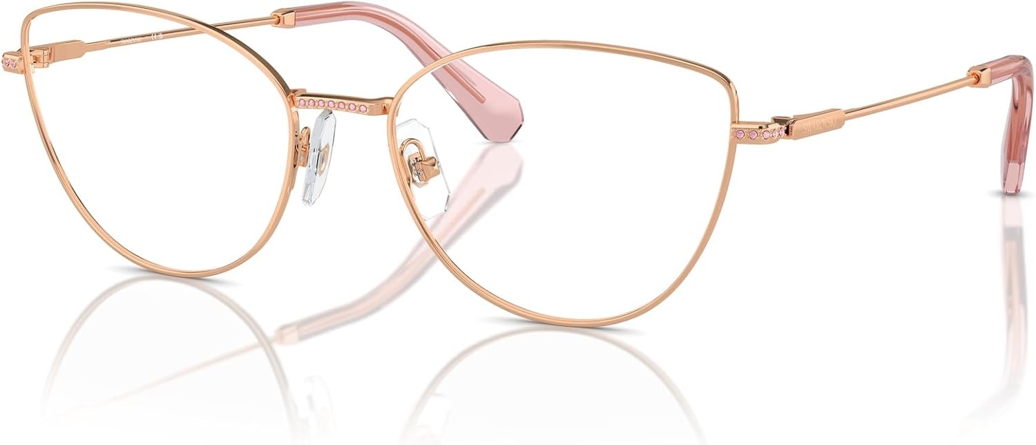 image:imageSwarovski womens Sk1012 Cat Eye Prescription Eyewear FramesRose GoldDemo Lens