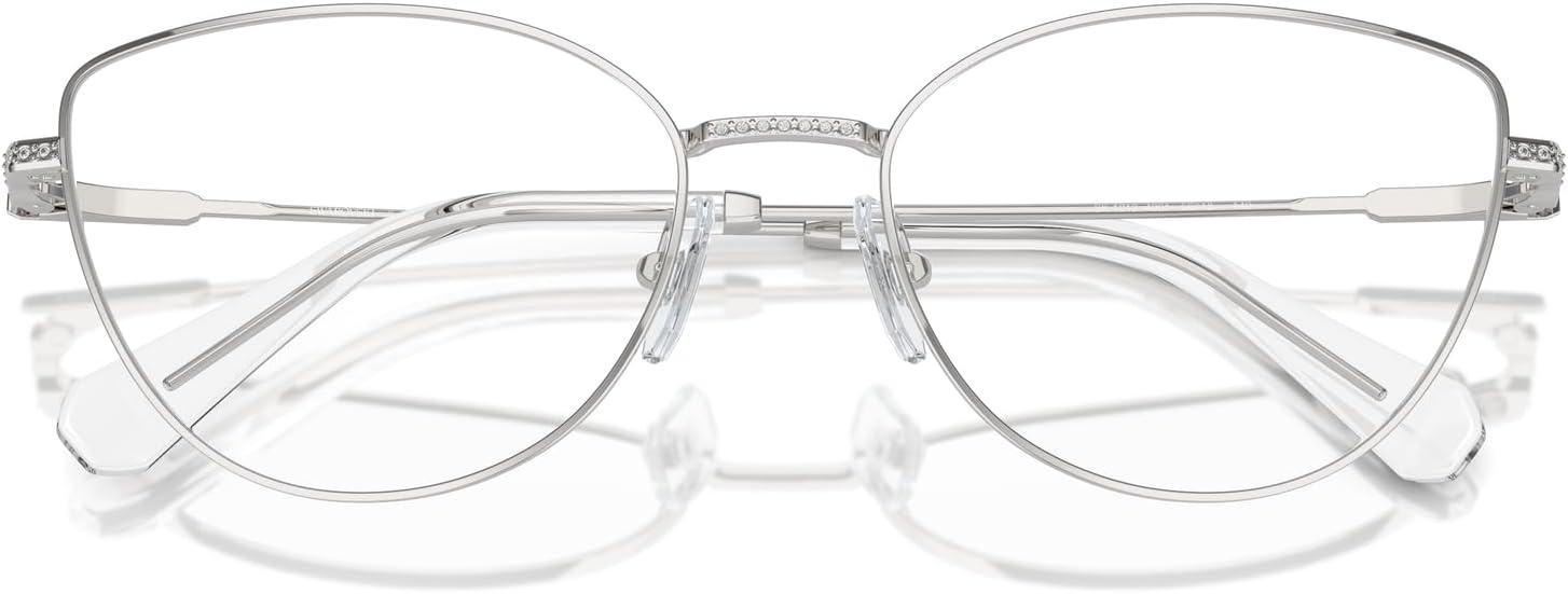 image:imageSwarovski womens Sk1012 Cat Eye Prescription Eyewear FramesSilverDemo Lens