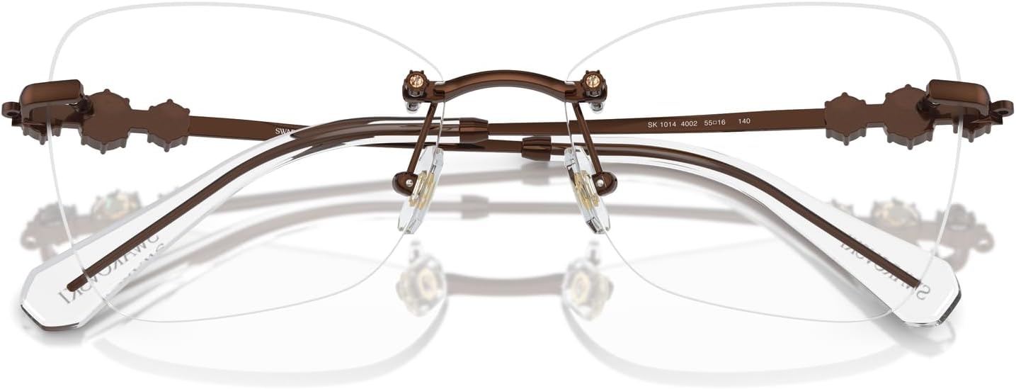 image:imageSwarovski womens Sk1014 Butterfly Prescription Eyewear FramesLight BrownDemo Lens