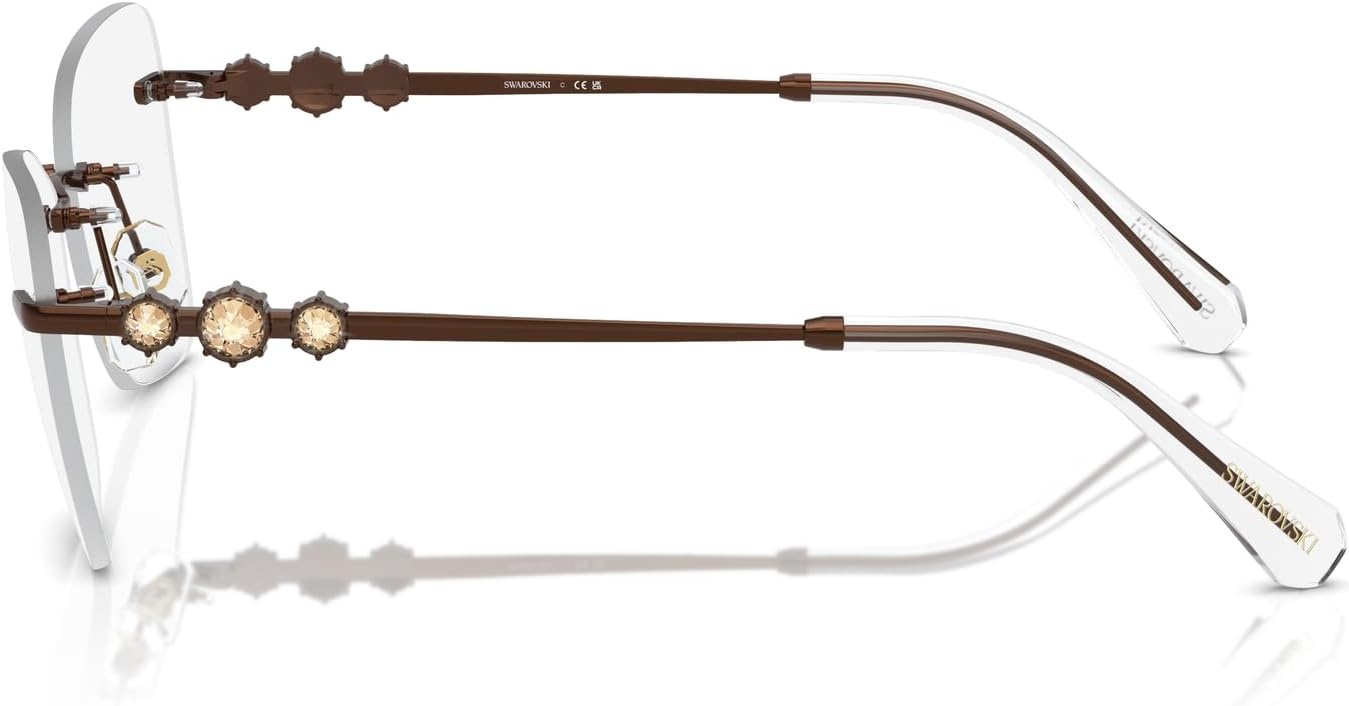 image:imageSwarovski womens Sk1014 Butterfly Prescription Eyewear FramesLight BrownDemo Lens