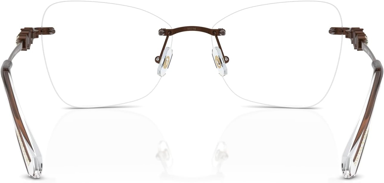 image:imageSwarovski womens Sk1014 Butterfly Prescription Eyewear FramesLight BrownDemo Lens