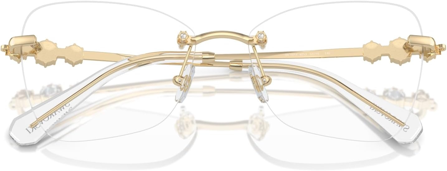 image:imageSwarovski womens Sk1014 Butterfly Prescription Eyewear FramesPale GoldDemo Lens