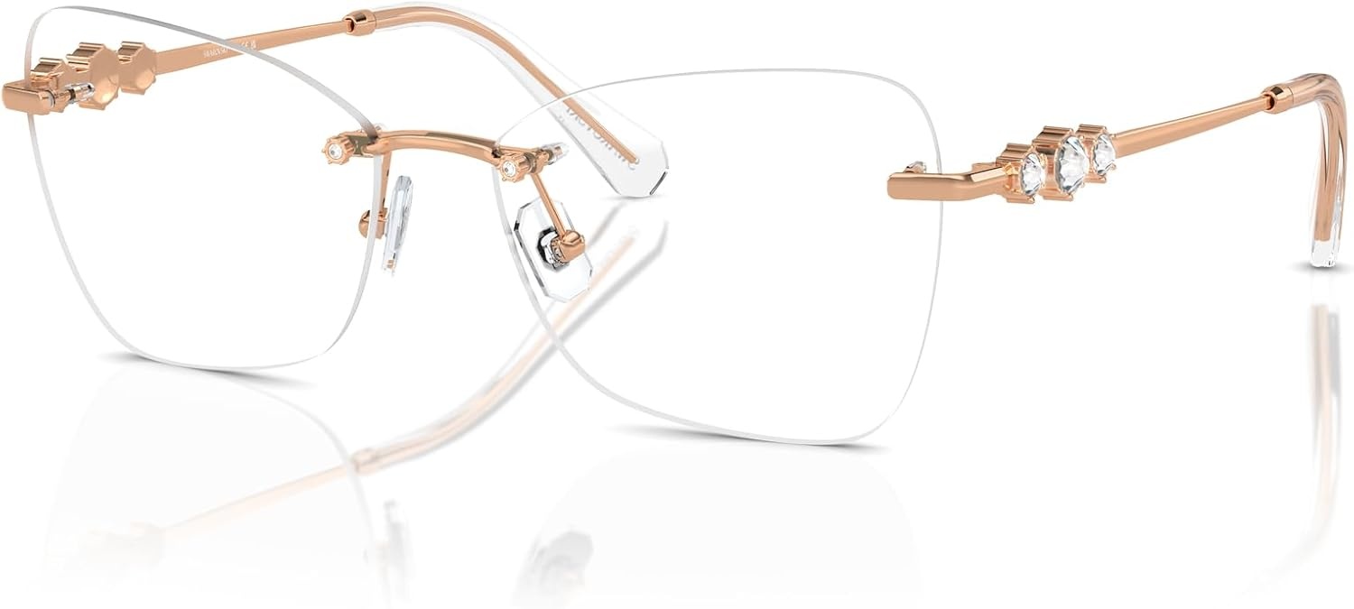 image:imageSwarovski womens Sk1014 Butterfly Prescription Eyewear FramesRose GoldDemo Lens
