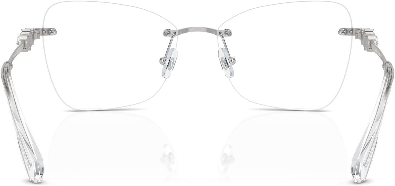 image:imageSwarovski womens Sk1014 Butterfly Prescription Eyewear FramesSilverDemo Lens