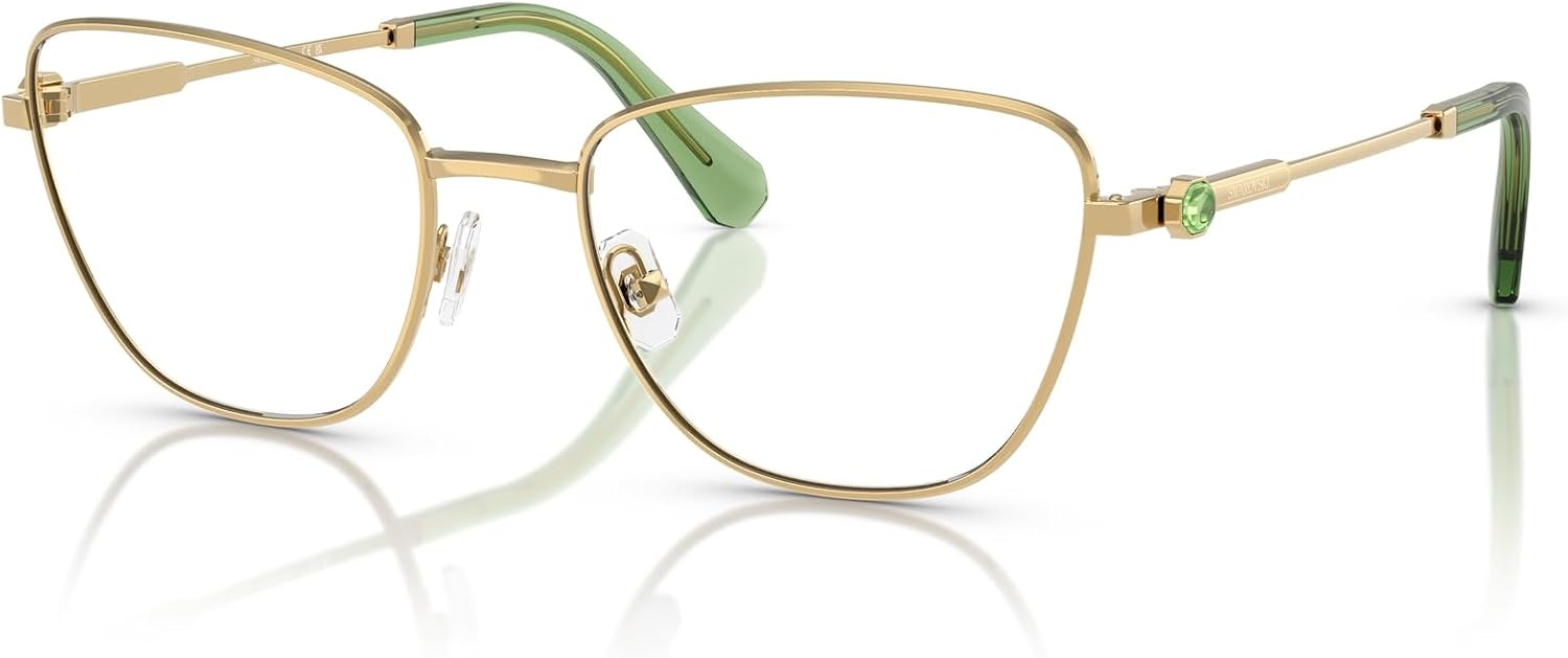 image:imageSwarovski womens Sk1018 Cat Eye Prescription Eyewear FramesGoldDemo Lens