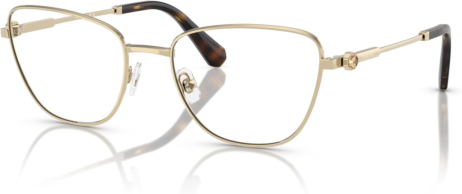 image:imageSwarovski womens Sk1018 Cat Eye Prescription Eyewear FramesPale GoldDemo Lens