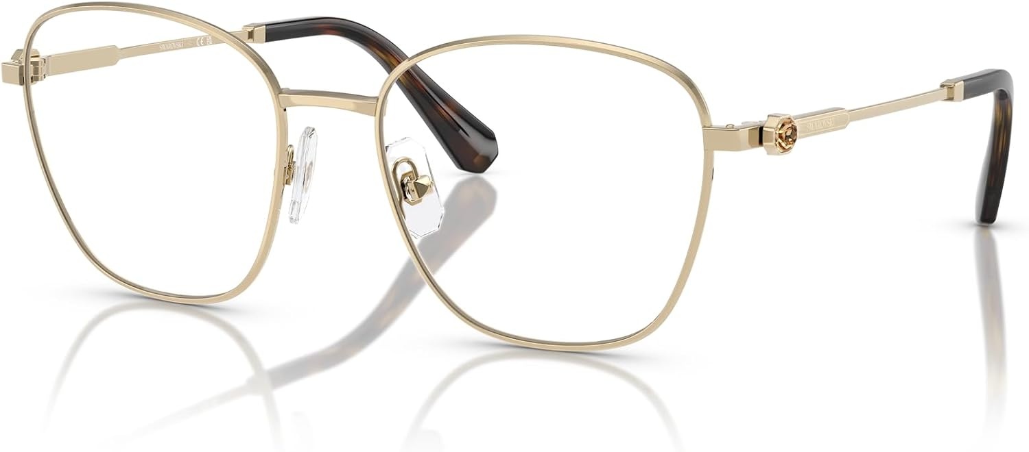 image:imageSwarovski womens Sk1019 Square Prescription Eyewear FramesPale GoldDemo Lens