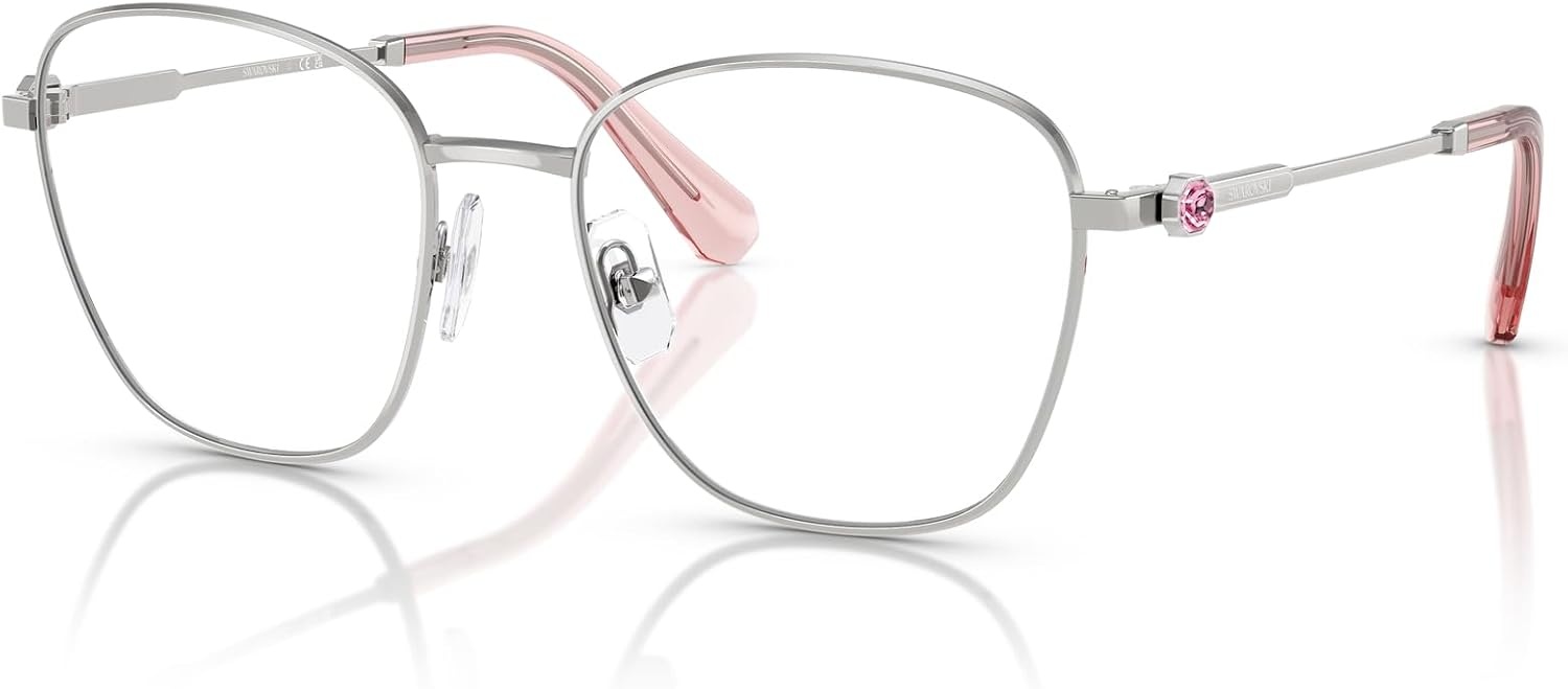 image:imageSwarovski womens Sk1019 Square Prescription Eyewear FramesSilverDemo Lens