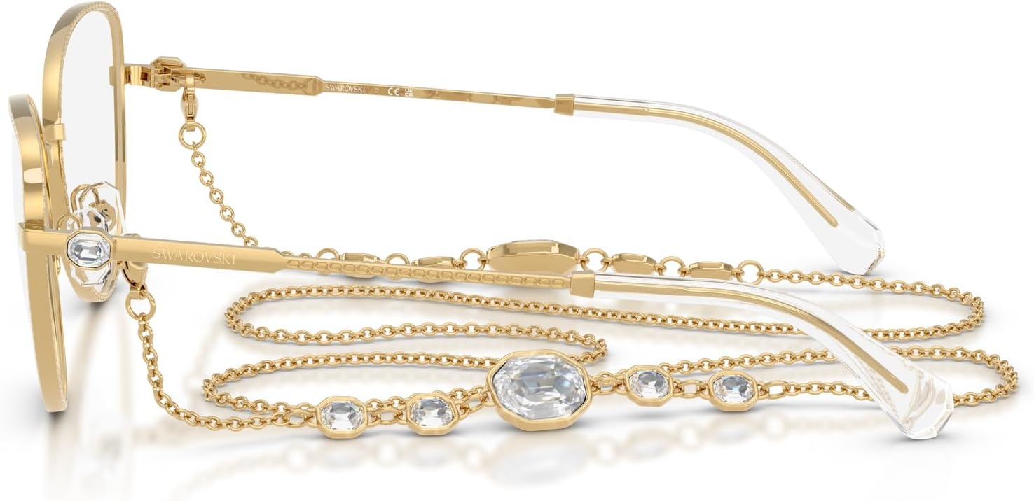 image:imageSwarovski womens Sk1022 Cat Eye Prescription Eyewear FramesGoldDemo Lens