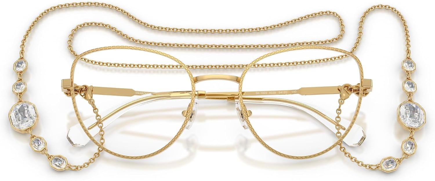 image:imageSwarovski womens Sk1022 Cat Eye Prescription Eyewear FramesGoldDemo Lens