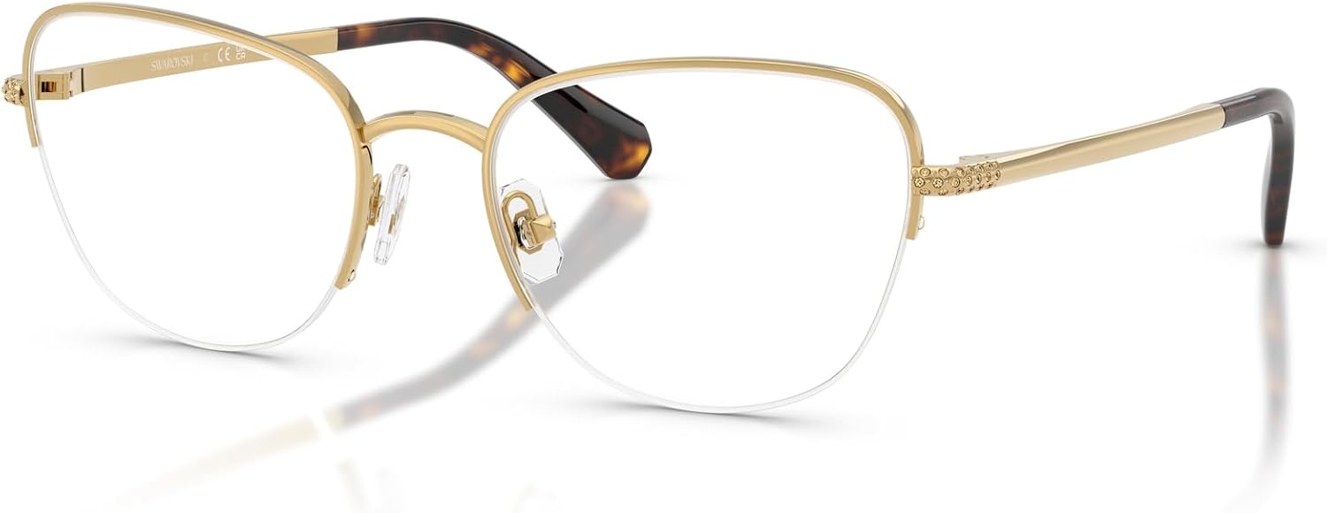 image:imageSwarovski womens Sk1023 Cat Eye Prescription Eyewear FramesGoldDemo Lens