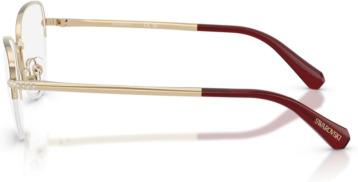 image:imageSwarovski womens Sk1023 Cat Eye Prescription Eyewear FramesPale GoldBurgundyDemo Lens