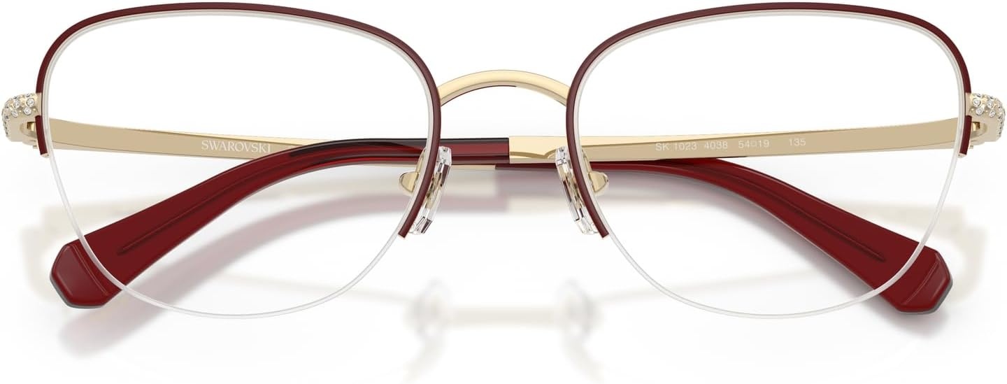 image:imageSwarovski womens Sk1023 Cat Eye Prescription Eyewear FramesPale GoldBurgundyDemo Lens