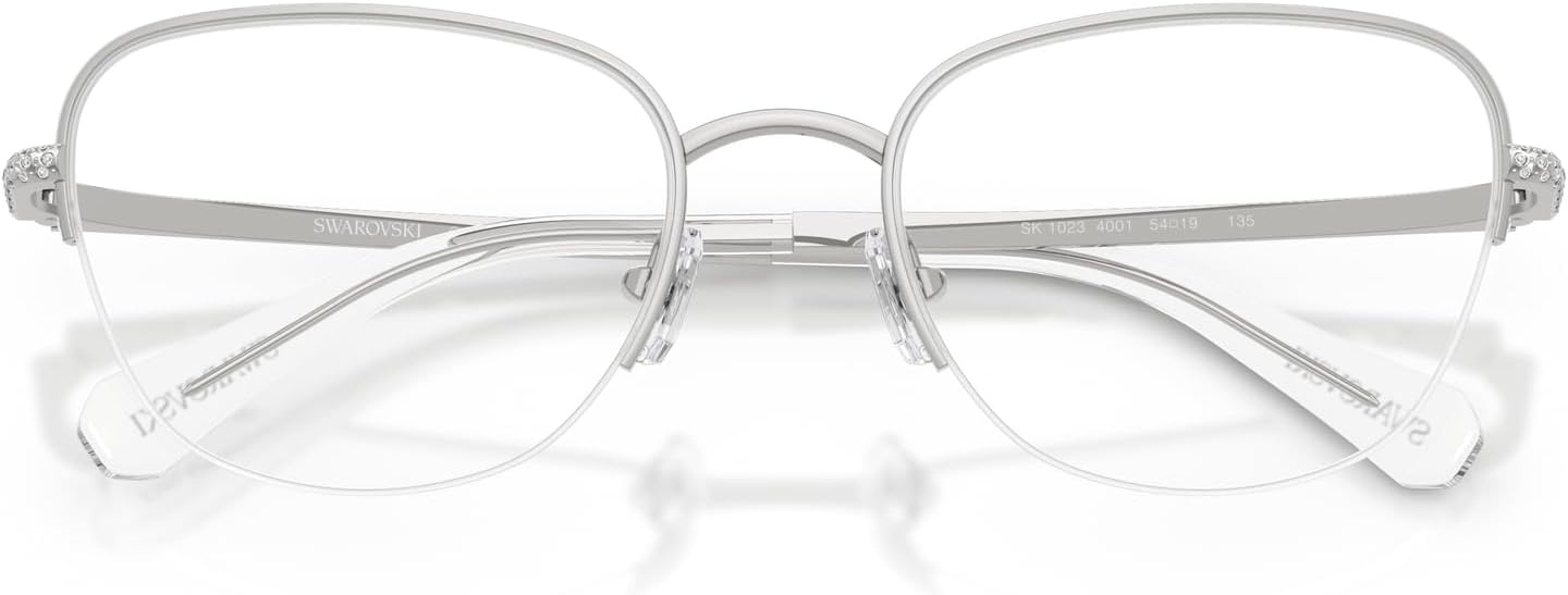 image:imageSwarovski womens Sk1023 Cat Eye Prescription Eyewear FramesSilverDemo Lens