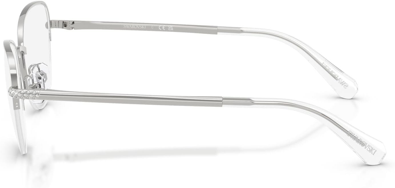 image:imageSwarovski womens Sk1023 Cat Eye Prescription Eyewear FramesSilverDemo Lens