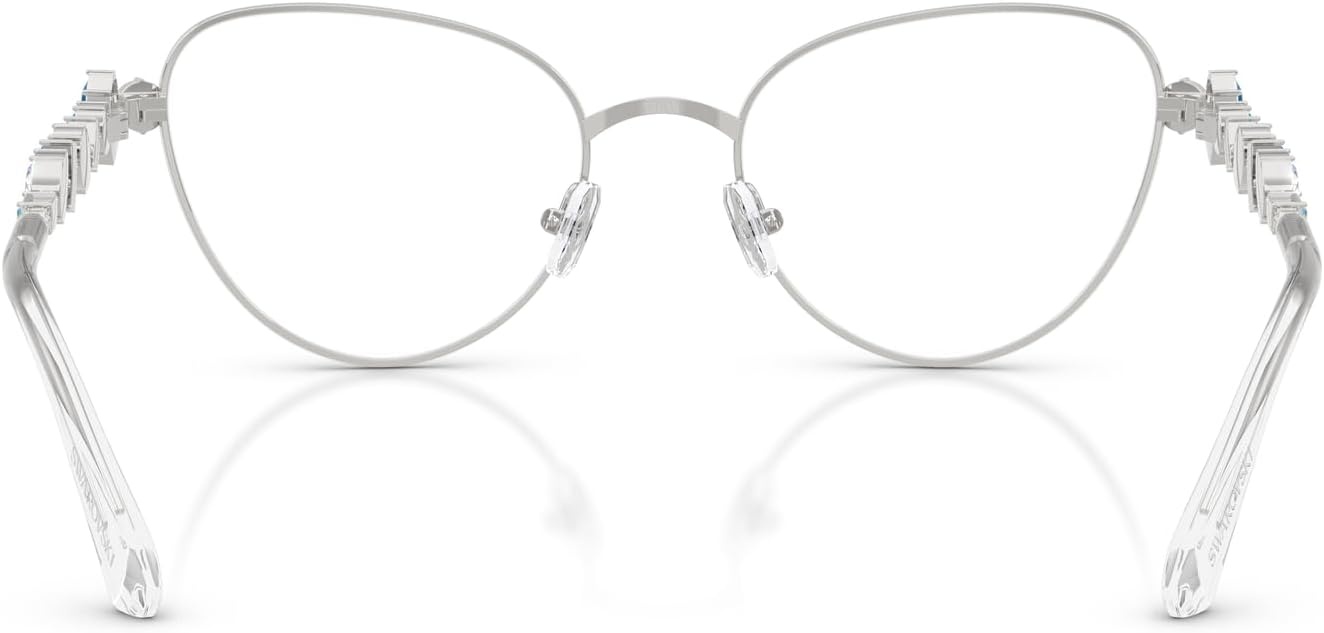 image:imageSwarovski womens Sk1024 Cat Eye Prescription Eyewear FramesSilverDemo Lens