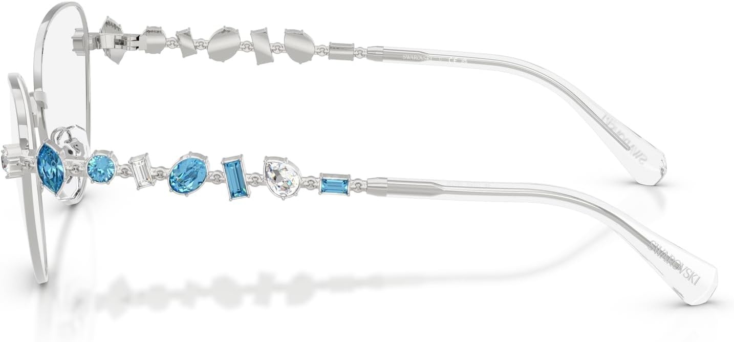 image:imageSwarovski womens Sk1024 Cat Eye Prescription Eyewear FramesSilverDemo Lens