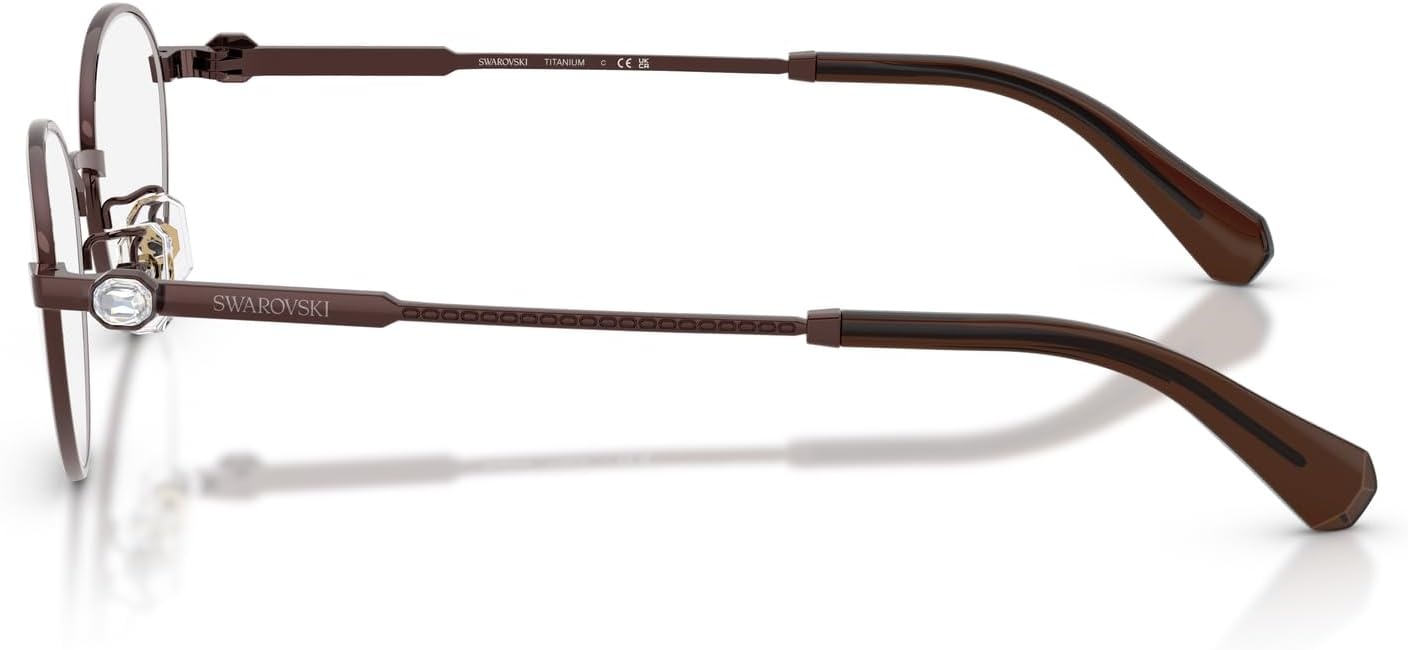 image:imageSwarovski womens Sk1028td Round Prescription Eyewear FramesBrownDemo Lens