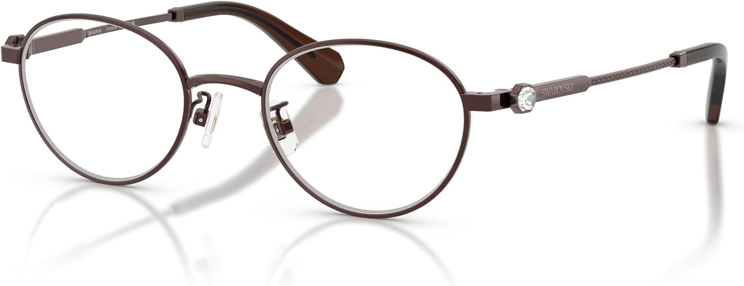 image:imageSwarovski womens Sk1028td Round Prescription Eyewear FramesBrownDemo Lens