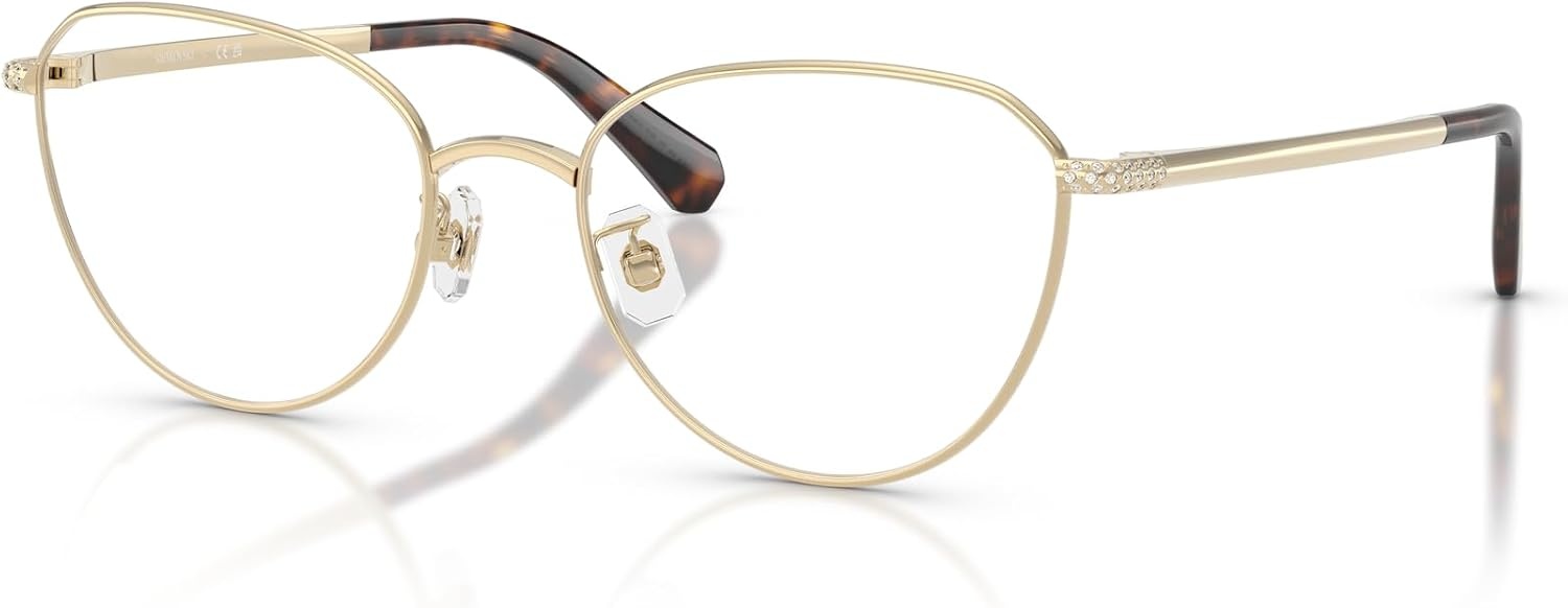 image:imageSwarovski womens Sk1029d Round Prescription Eyewear FramesPale GoldDemo Lens