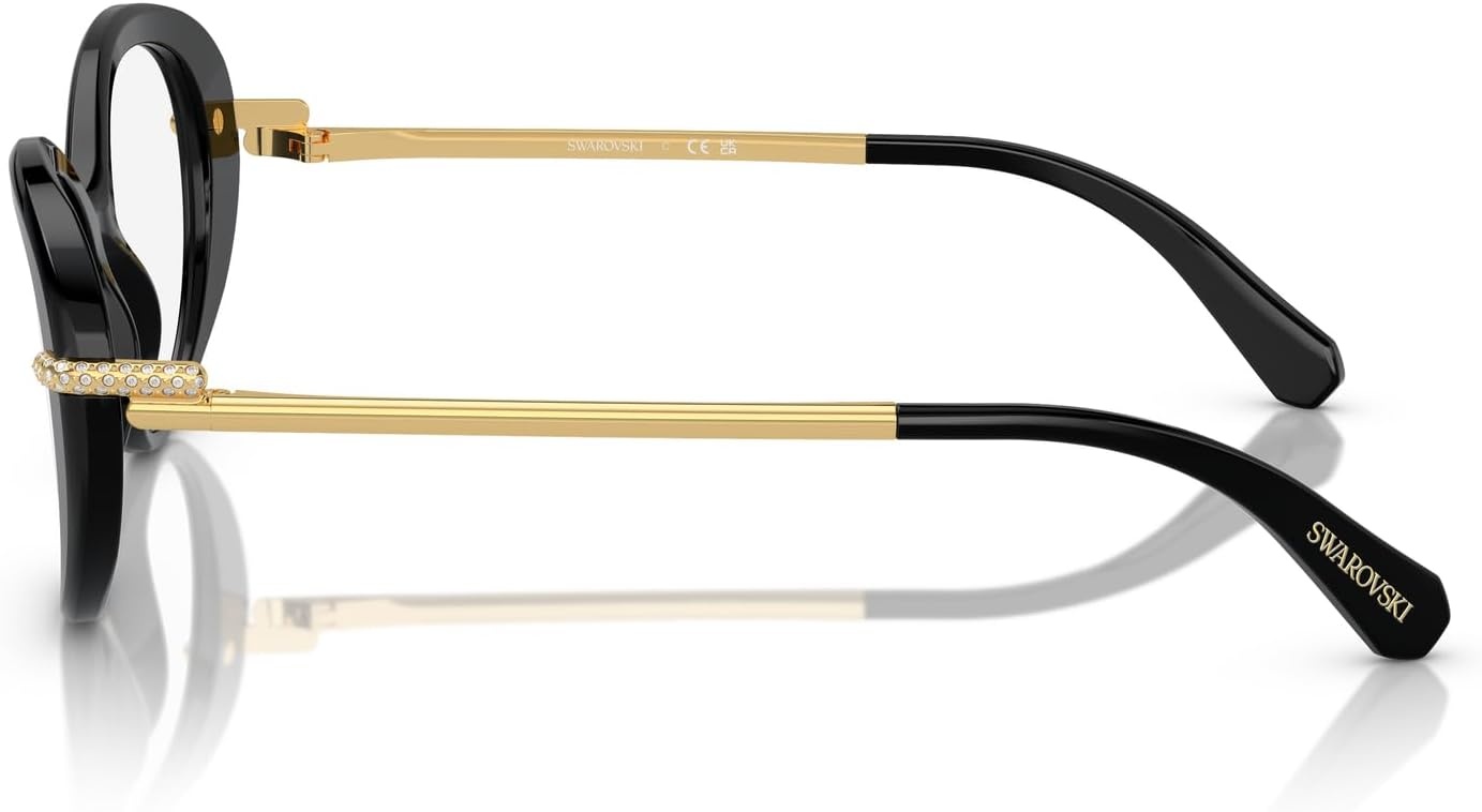 image:imageSwarovski womens Sk2001 Oval Prescription Eyewear FramesBlackGoldDemo Lens