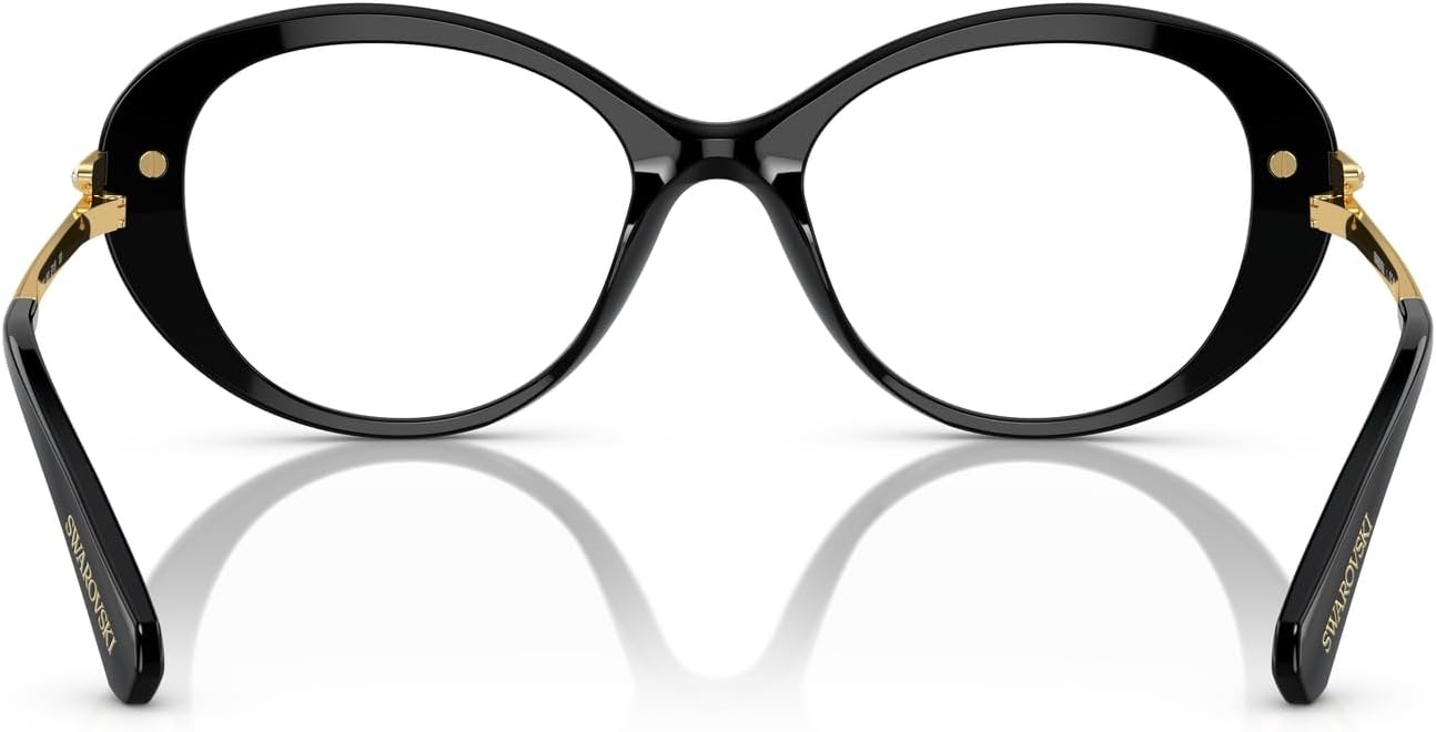 image:imageSwarovski womens Sk2001 Oval Prescription Eyewear FramesBlackGoldDemo Lens