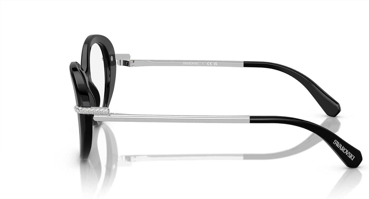 image:imageSwarovski womens Sk2001 Oval Prescription Eyewear FramesBlackSilverDemo Lens