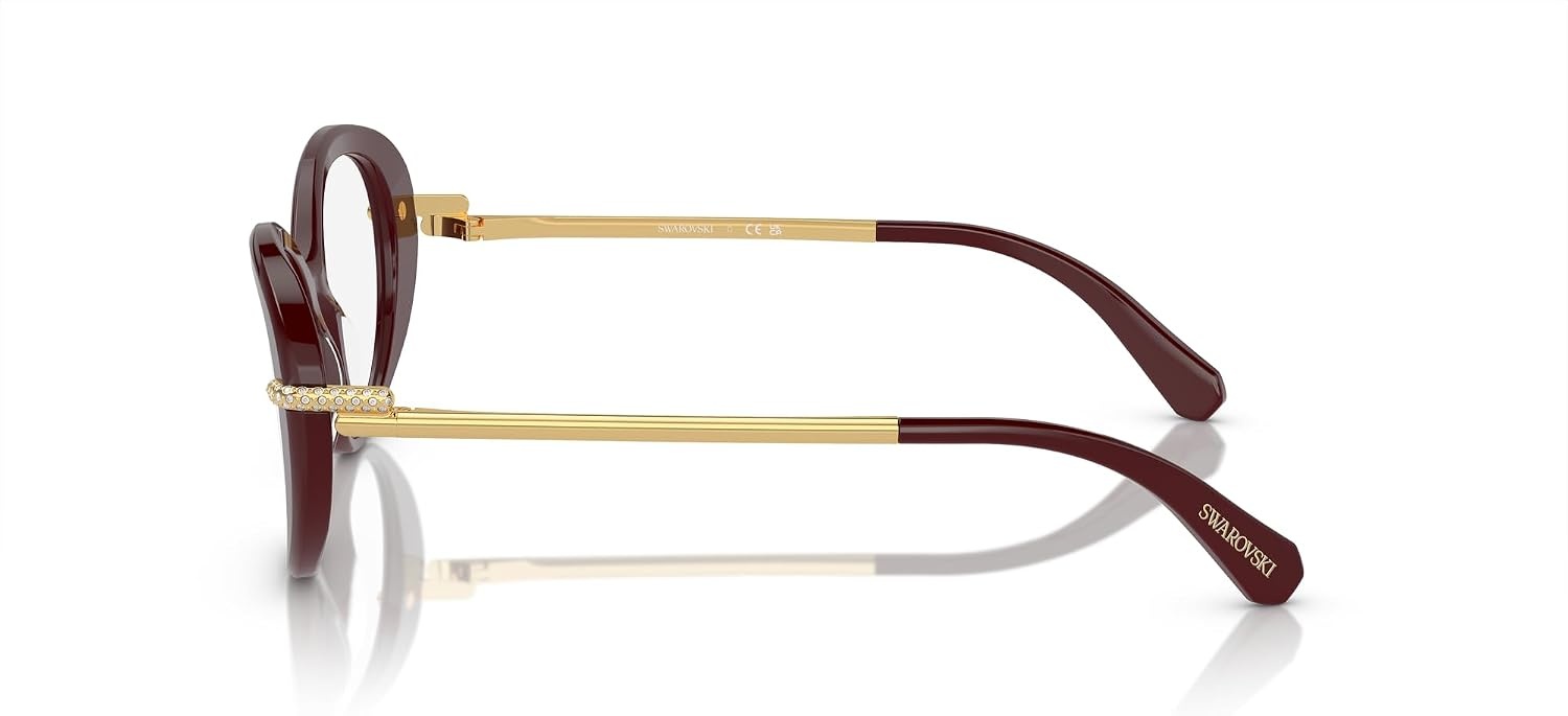 image:imageSwarovski womens Sk2001 Oval Prescription Eyewear FramesBurgundyDemo Lens