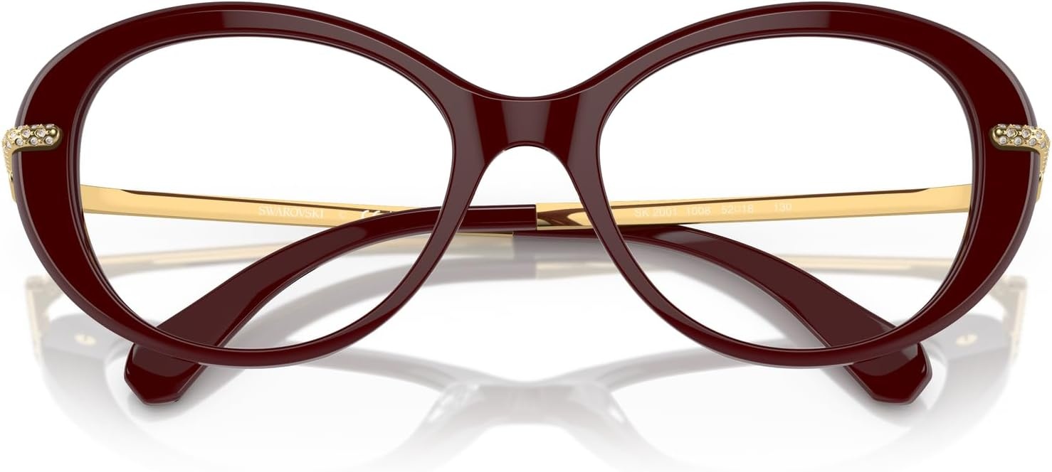 image:imageSwarovski womens Sk2001 Oval Prescription Eyewear FramesBurgundyDemo Lens