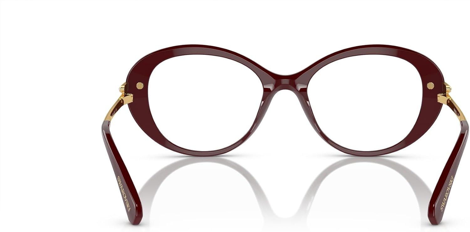 image:imageSwarovski womens Sk2001 Oval Prescription Eyewear FramesBurgundyDemo Lens