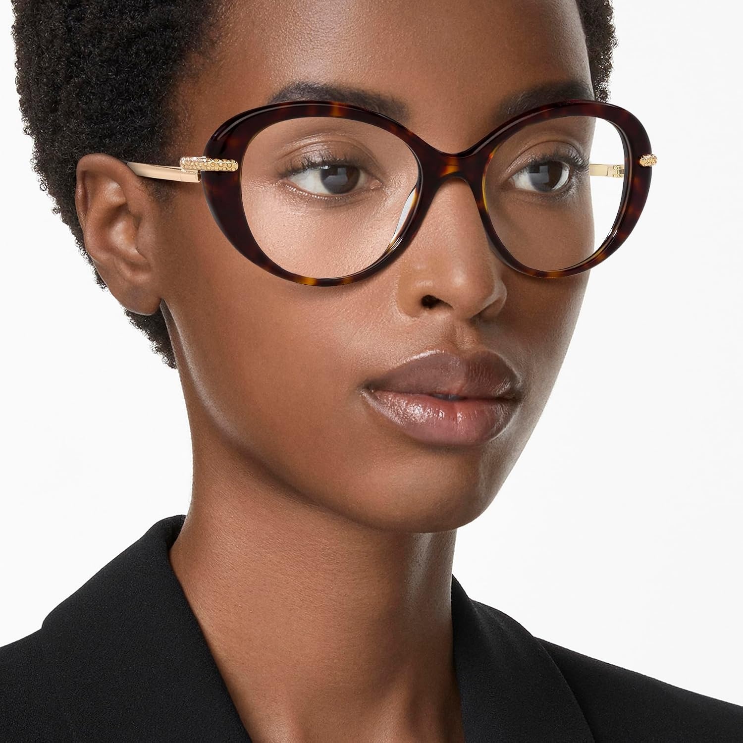 image:imageSwarovski womens Sk2001 Oval Prescription Eyewear FramesDark HavanaDemo Lens