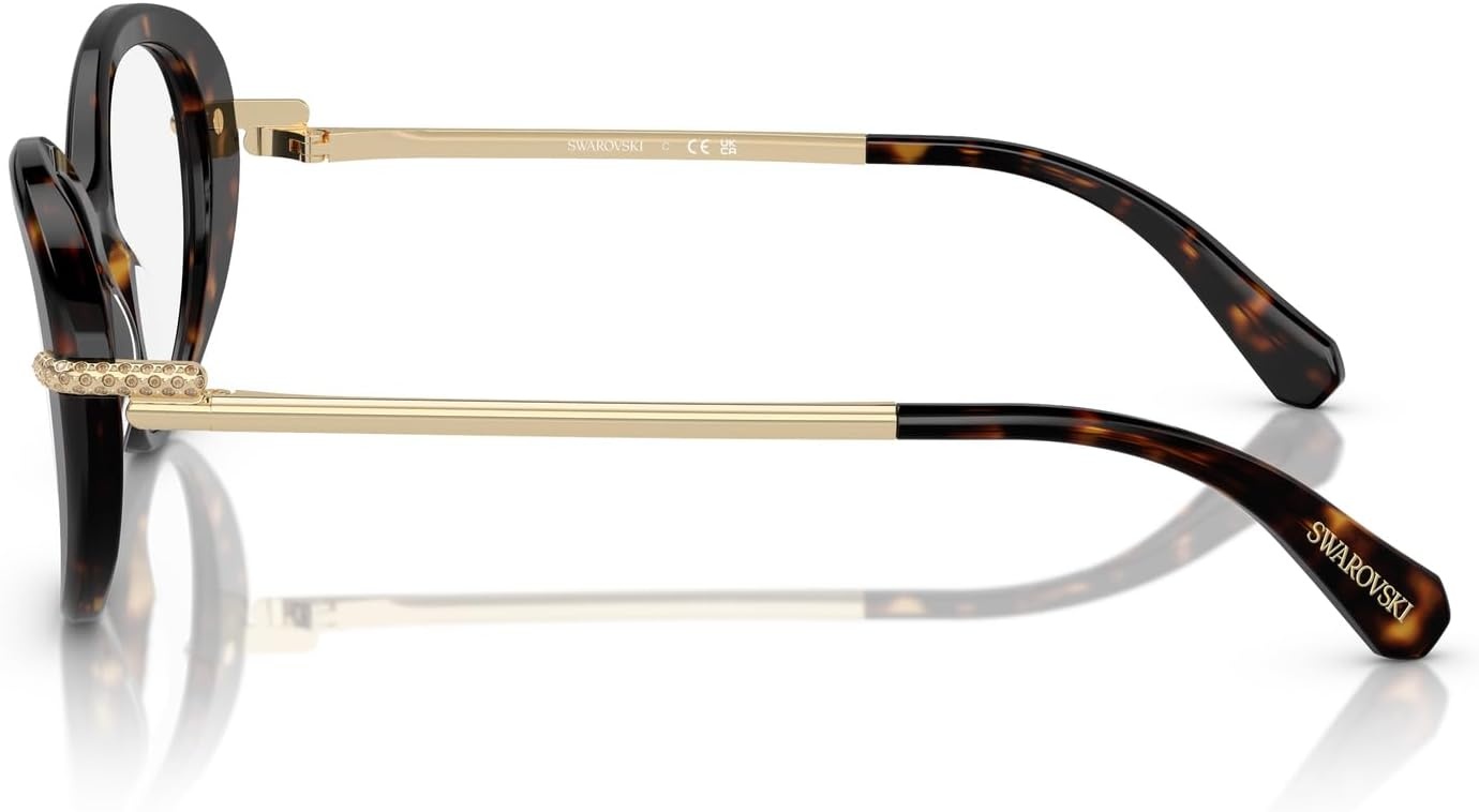 image:imageSwarovski womens Sk2001 Oval Prescription Eyewear FramesDark HavanaDemo Lens