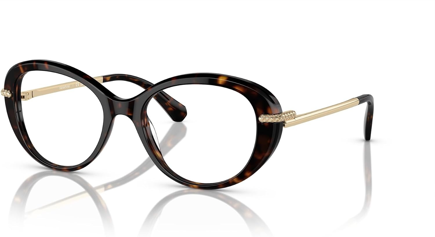 image:imageSwarovski womens Sk2001 Oval Prescription Eyewear FramesDark HavanaDemo Lens
