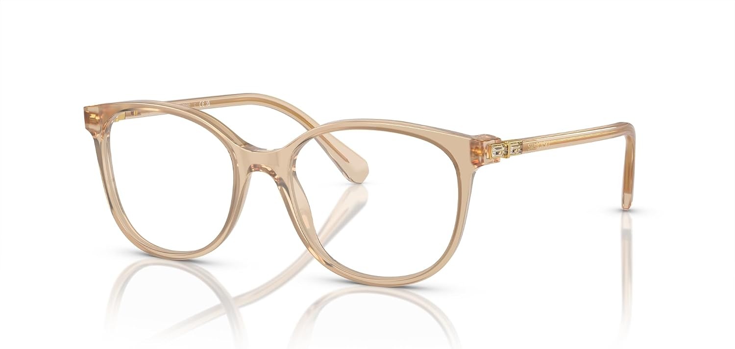 image:imageSwarovski womens Sk2002 Square Prescription Eyewear FramesOpaline Light BrownDemo Lens