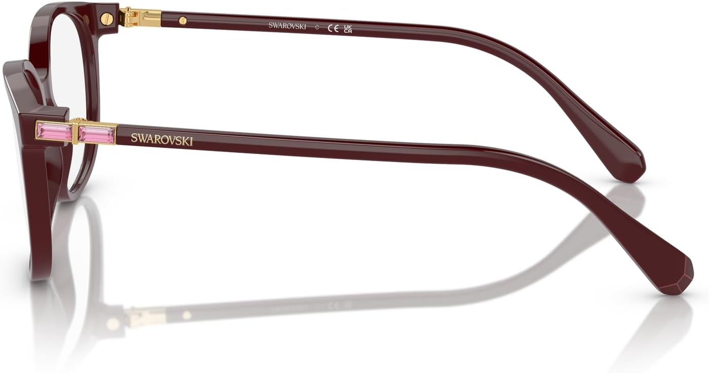 image:imageSwarovski womens Sk2002 Square Prescription Eyewear FramesSolid BurgundyDemo Lens