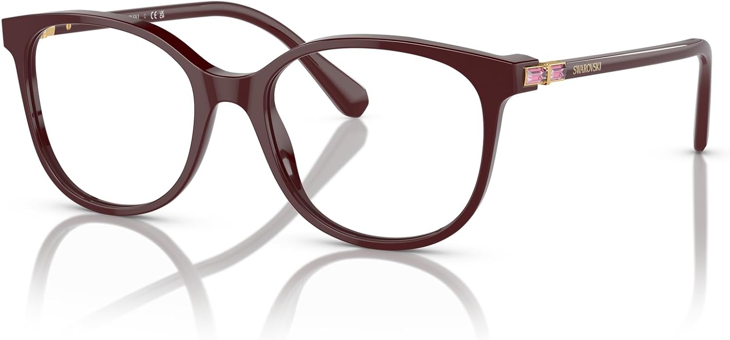 image:imageSwarovski womens Sk2002 Square Prescription Eyewear FramesSolid BurgundyDemo Lens