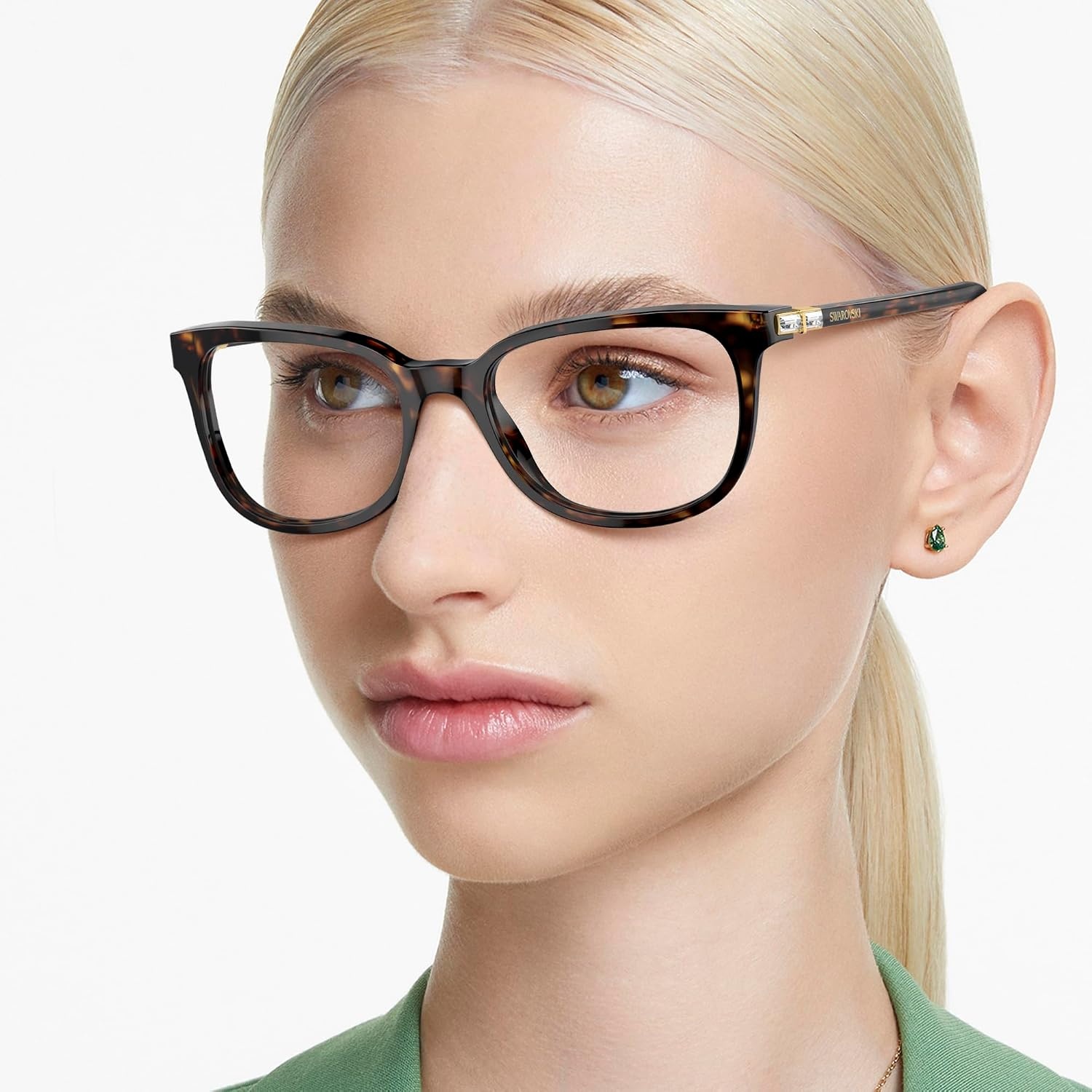 image:imageSwarovski womens Sk2003 Rectangular Prescription Eyewear FramesHavanaDemo Lens