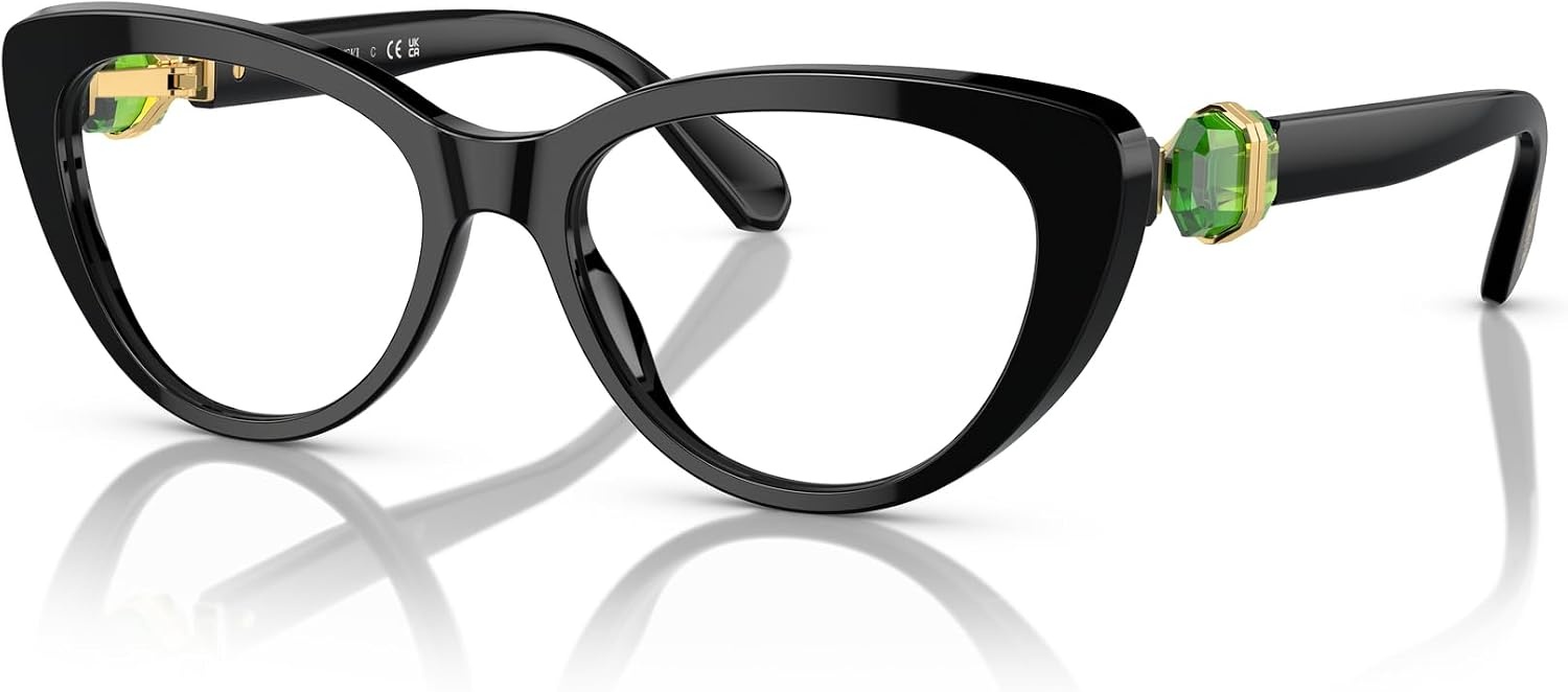 image:imageSwarovski womens Sk2005 Cat Eye Prescription Eyewear FramesBlackGreenDemo Lens