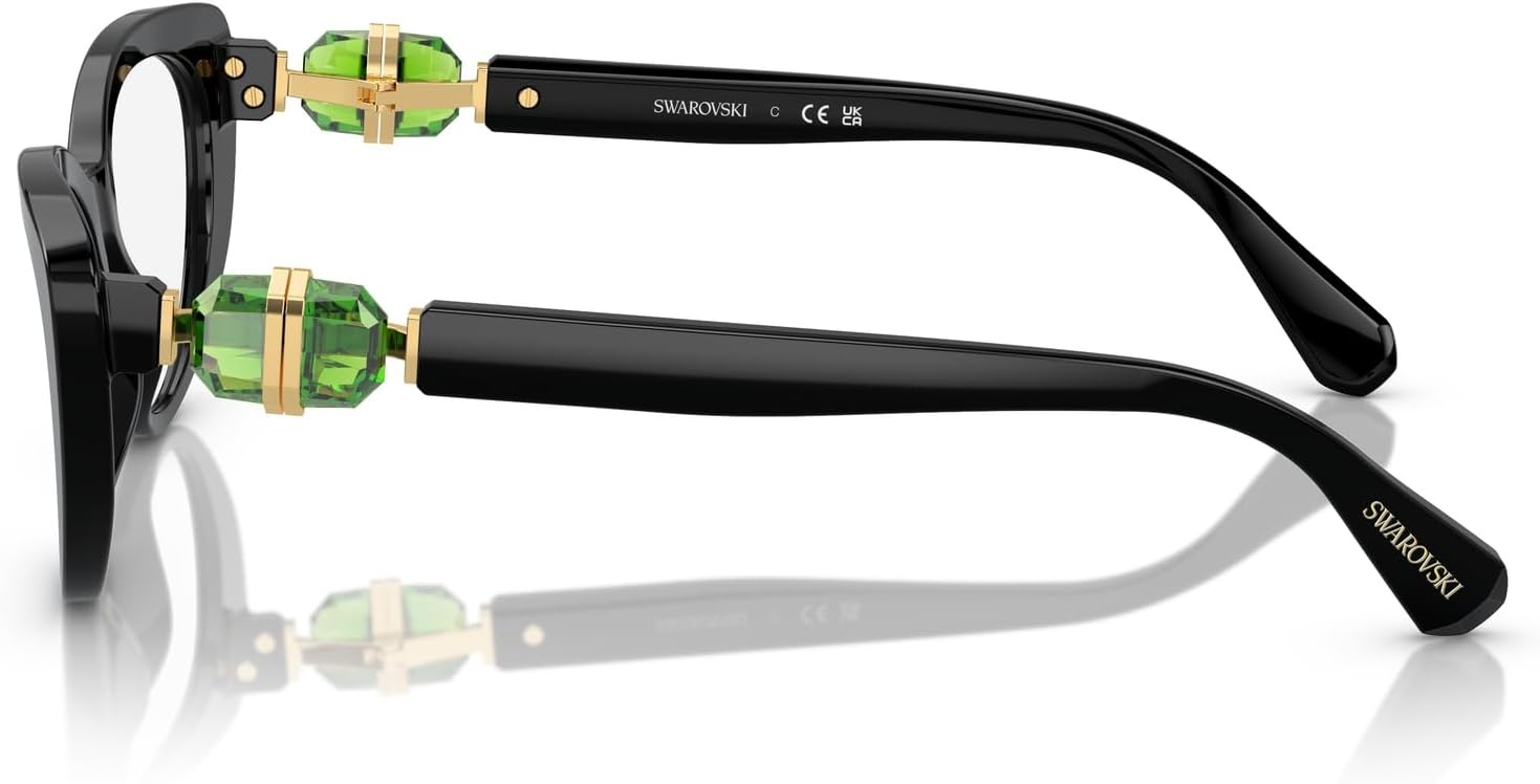 image:imageSwarovski womens Sk2005 Cat Eye Prescription Eyewear FramesBlackGreenDemo Lens